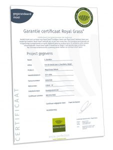 Royal Grass® certificaat